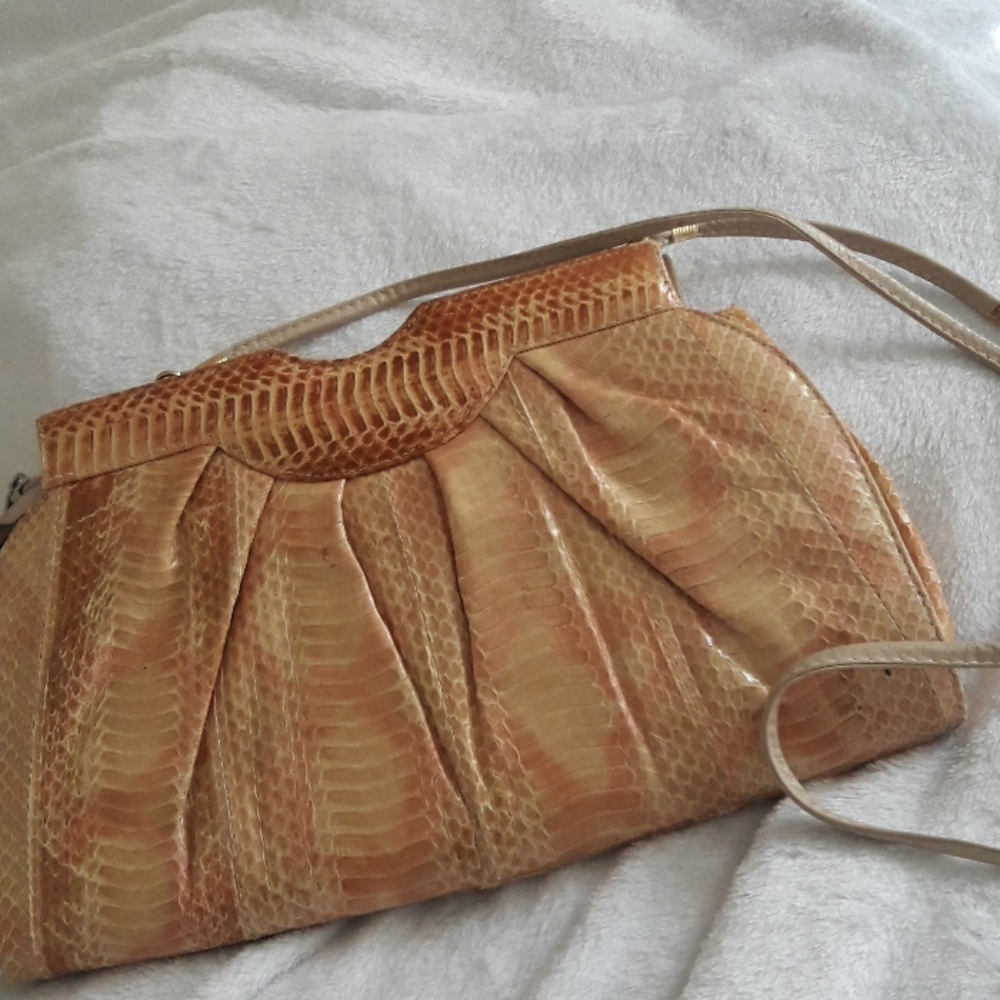 Snake skin hand bag
